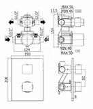 Paffoni Level - Termostatická sprchová batéria pod omietku na 2 spotrebiče, s telesom, chróm