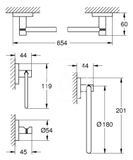 Grohe Essentials - Set kúpeľňových doplnkov, chróm