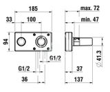 Laufen Concealed Bodies - Montážne teleso pod omietku, Simibox 2-point, páka vpravo