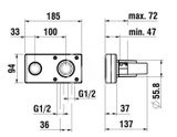 Laufen Concealed Bodies - Montážne teleso pod omietku, Simibox 2-point, páka vpravo