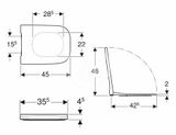 Geberit Smyle Square - WC doska, SoftClose, biela