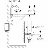 Geberit Piave - Elektronická termostatická umývadlová batéria, sieťové napájanie, chróm