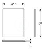 Geberit Selnova Square - Bočný panel pre asymetrickú vaňu, 415 mm, biela