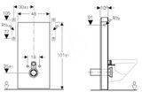 Geberit Monolith - Sanitárny modul na závesné WC, 101 cm, bočný prívod vody, lávová