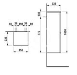 Laufen Pro S - Bočná skrinka, 100x35x34 cm, pánty vľavo, matná biela