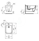 Ideal Standard i.Life B - Závesný bidet, otvor na batériu, biela