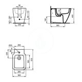 Ideal Standard Strada II - Stojaci bidet, 360x555 mm, s prepadom, otvor na batériu, biela