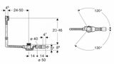 Geberit Príslušenstvo - Vaňová odtoková a prepadová súprava, ovládanie PushControl, dĺžka 500 mm, chróm