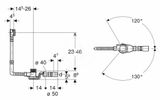 Geberit Príslušenstvo - Vaňová odtoková a prepadová súprava, ovládanie PushControl, dĺžka 260 mm, chróm