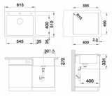 Blanco Pleon 6 - Silgranitový drez, 62x51 cm, InFino, antracit