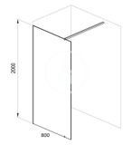 Ravak Walk-In - Sprchová stena Walk-in Wall, 80x200 cm, lesklý hliník/číre sklo