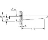 Grohe Lineare - Vaňový vpust, kefovaný Hard Graphite