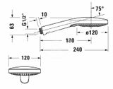 Duravit Sprchy - Sprchová hlavica, 3 prúdy, biela/chróm