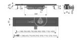 Alcadrain Odtokové žľaby - Sprchový žľab 65 cm, s okrajom pre perforovaný rošt, čierna mat