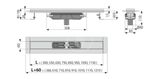 Alcadrain Odtokové žľaby - Sprchový žľab Professional Low 105 cm, s okrajom pre plný rošt, zvislý odtok, nerezová