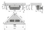 Alcadrain Odtokové žľaby - Rohový podlahový žľab bez okraja na perforovaný rošt, nerezová