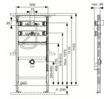 Tece TECEprofil - Predstenová inštalácia pre pisoár, so splachovacím ventilom TECE U 1, stavebná výška 1,12