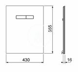 Tece TECElux - Horná sklenená doska s manuálnym ovládaním splachovania, čierne sklo/čierna
