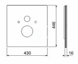 Tece TECElux - Dolná sklenená doska pre štandardnú toaletu, rozstup 180 mm, biele sklo