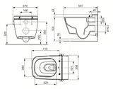 Tece TECEone - Závesné WC s bidetovou funkciou, pre studenú vodu, Rimless, biela