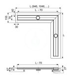 Tece TECEdrainline - Sprchový žľab rohový, 90 cm, nerezová