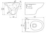 Alcadrain Keramika - Závesné WC, Rimflow, biela