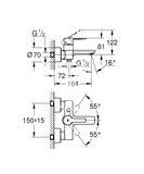 Grohe Lineare - Vaňová batéria, kefovaný Hard Graphite