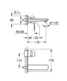 Grohe Lineare - Umývadlová batéria pod omietku, 2-otvorová inštalácia, kefovaný Hard Graphite