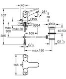 Grohe Costa S - Umývadlová batéria s výpusťou, chróm