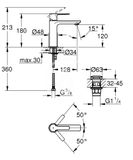 Grohe Lineare - Umývadlová batéria s výpusťou Push-Open, kefovaný Hard Graphite