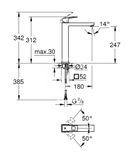 Grohe Eurocube - Batéria na umývadlovú misu, kefovaný Hard Graphite