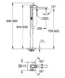 Grohe Eurocube - Vaňová batéria do podlahy, s príslušenstvom, kefovaný Hard Graphite