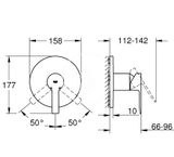 Grohe Lineare - Sprchová batéria pod omietku, kefovaný Hard Graphite