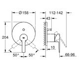 Grohe Lineare - Batéria pod omietku na 2 spotrebiče, kefovaný Hard Graphite