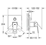 Grohe Eurocube - Batéria pod omietku na 3 spotrebiče, kefovaný Hard Graphite