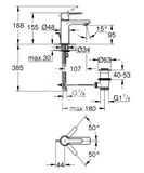 Grohe Lineare - Umývadlová batéria s výpusťou, kefovaný Hard Graphite