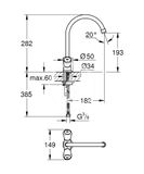 Grohe Costa S - Drezová batéria, chróm