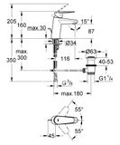 Grohe Eurodisc Cosmopolitan - Umývadlová batéria s výpusťou, chróm