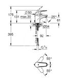 Grohe Euroeco - Umývadlová batéria, chróm