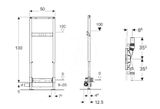 Geberit Duofix - Predstenová inštalácia pre sprchu, s odtokom v stene, výška 1,3 m