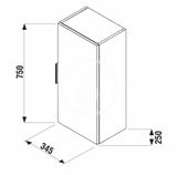 Jika Cube - Stredná skrinka 35x75x25 cm, 1 dvierka L/P, matný antracit