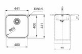 Franke Smart - Drez SRX 210/610-40, 44x44 cm, nerezová