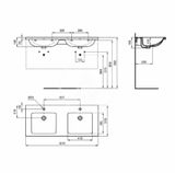 Ideal Standard i.Life B - Dvojumývadlo nábytkové 121x52 cm, s prepadom, 2 otvory na batériu, biela
