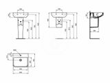 Ideal Standard i.Life B - Umývadlo 50x44 cm, s prepadom, otvor na batériu, biela