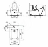 Ideal Standard i.Life B - Stojaci bidet, otvor na batériu, biela