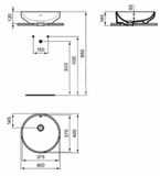 Ideal Standard i.Life B - Umývadlo na dosku, 40 cm, s prepadom, biela