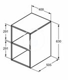 Ideal Standard i.Life B - Bočná skrinka, 40x63x51 cm, otvorená, biela