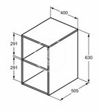 Ideal Standard i.Life B - Bočná skrinka, 40x63x51 cm, otvorená, dub