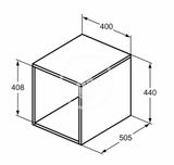 Ideal Standard i.Life B - Bočná skrinka, 40x44x51 cm, otvorená, sivý matný kremeň