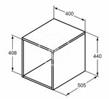 Ideal Standard i.Life B - Bočná skrinka, 40x44x51 cm, otvorená, dub